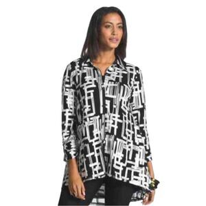 Chico's Geometric Women's Button Down Top